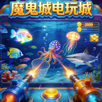 魔鬼城电玩城捕鱼游戏场景截图，显示各种海洋生物